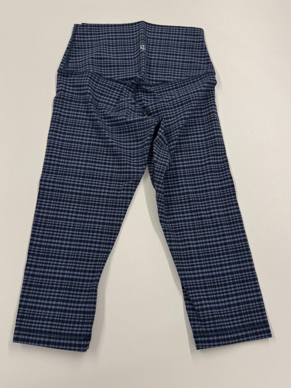 Lululemon - Align High-Rise Crop 17" Leggings: Glow Grid Washed Denim & Black, 4 - Picture 3 of 10